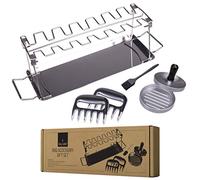 Valiant BBQ Accessory Set - Includes Burger Press, Chicken Rack, Shredding Claws and Basting Brush