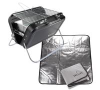 Valiant Black BBQ and Heat Resistant Ground Mat Set