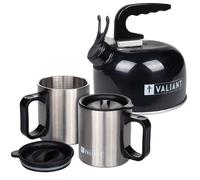 Valiant Camping Kettle & Insulated Mug Set, Black