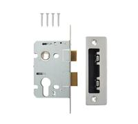 Valiant Euro Profile Mortice Door Lock - Secure Euro Cylinder Lock Case for Wooden Doors - Heavy-Duty Steel Construction - Easy to Install (Polished Stainless Steel - Clam, 2½" (64mm))