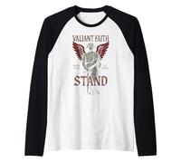 Valiant Faith Christian Edgy Y2K 90s Urban Streetwear Grunge Raglan Baseball Tee