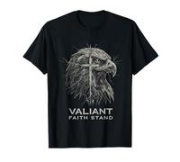 Valiant Faith Stand Eagle Cross Christian Design Men Women T-Shirt