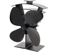 VALIANT (FIR361) Premium IV 4-Blade Heat Powered Log Burner & Stove Fan, Black