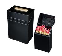 Valiant Firelighter Storage Box and Match Tidy Black Gloss