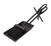 Valiant Fireside Ash Brush & Coal Shovel Set | Hearth Tidy Companion Set | Includes Stand in Black Valiant Black
