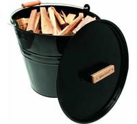 Valiant Fireside Bucket | Coal Skuttle | For Wood & Fuel | Black Gloss Metal