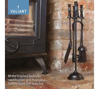 Valiant 5-Piece Fireside Tools Companion Set, Black