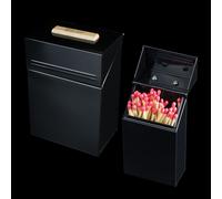 Valiant Fireside Firelighter Pellet & Match Storage Organiser Box Set | Metal Gloss Lacquer Finish in Black Valiant Black