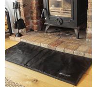 Valiant Fireside Heat Protective Hearth Mat for use with Open Fires, Stoves, Chimeneas, BBQs, Fire Pits & Pizza Ovens in Black Valiant Black