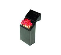 Valiant Fireside Match Storage Box | Metal Gloss Lacquer Finish | Flip Top Lid in Black Valiant Black