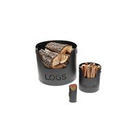 Valiant Fireside Storage Organisers for Logs, Kindling & Matches in Black Valiant Black