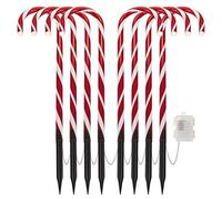 Valiant Fun Candy Cane Christmas Lights ,Red,(8-Pack) - 40cm Tall - 4.2m String - 64 LED