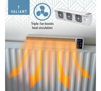 Valiant Radiator Fan - Triple Fan Heat Booster, Quiet, Rechargeable, Magnetic Fit