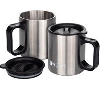 Valiant Insulated Camping Mug Twin Pack, Silver