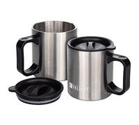 Valiant Insulated Camping Mug Twin Pack, Silver