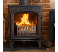 Valiant Pellet Burner Basket Box for Wood Burning Stoves, Fireplaces, Fire Pits & Outdoor Heating in Metallic Silver Valiant Metallic Silver