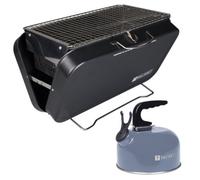 Valiant Portable Bbq Grill And Blue Camping Kettle