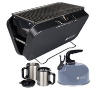 Valiant Portable Bbq Grill, Camping Kettle And Insulated Mugs