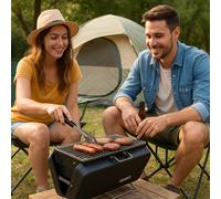 Valiant Portable Folding Picnic and Camping BBQ - Black