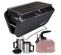 Valiant Portable BBQ, Pink Camping Kettle and Mugs