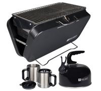 Valiant Portable Beach Bbq Grill, Camping Kettle And Insulated Mugs