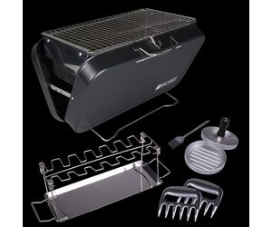 Valiant Portable Compact Beach BBQ & BBQ Accessory Gift Set in Black | Size: 7 Pack Valiant Black 7 Pack