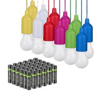 Valiant Portable Hanging String Lights 12Pack Plus 36 X Aaa Rechargeable Batteries
