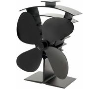 VALIANT (FIR361) Premium IV 4-Blade Heat Powered Log Burner & Stove Fan, Black
