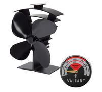 Valiant Premium IV Stove Fan and Magnetic Red Thermometer Pack, FIR627, Black, 199mm