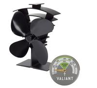 Valiant Premium IV stove fans and magnetic thermometer Black