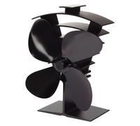 VALIANT (FIR361) Premium IV 4-Blade Heat Powered Log Burner & Stove Fan, Black