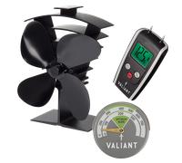 Premium IV Stove Fan, Moisture Meter and Magnetic Thermometer in Green Valiant Green One Size