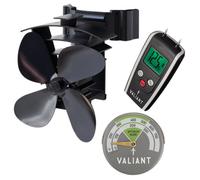 Valiant Stove Fan for Flue Pipes, Thermometer and Moisture Meter