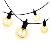 Outdoor String Lights - 7.5m with 25 LED Bulbs Valiant White One Size