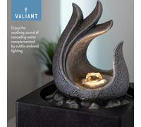 Table Top Water Fountain Ornament Sculpture with Ambient LED Light and Calming Zen Valiant Light Grey One Size