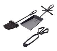 Valiant Tongs, Brush And Ash Pan Shovel Set - Heavy Duty - For Fire Pits, Stoves And Pizza Ovens