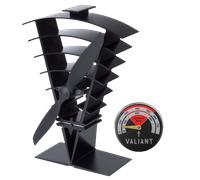 Vanquish Stove Fan & Magnetic Thermometer Valiant Black One Size