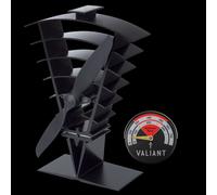 Valiant Vanquish Stove Fan & Magnetic Thermometer in Black Valiant Black