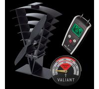 Valiant Vanquish Stove Fan, Magnetic Thermometer & Moisture Meter in Red Valiant Red