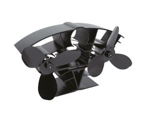 Valiant Whirlwind Stove Fan - Warm Air Circulating Heat Powered Log Burner Fan, Black