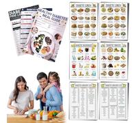 Valicaer 15pcs Diabetic Food Chart and Meal Planner,Laminated Diabetes Food List, Low Carb Glycemic Index Wall Charts, Weekly Meal Planner,Type 2 Diabetes Food List