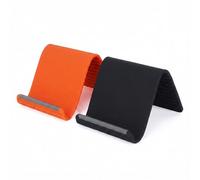 Valicaer 2 Pack Universal Portable Foldable Silicone Phone Holder, Multi-Angle Adjustable & Non-Slip Stand for Phone Tablet Laptop, Bendable Desktop Mount (Black & Orange)