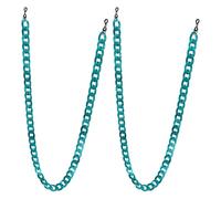 Valicaer 2 Pcs Acrylic Eyeglass Chains for Women Men - Adjustable Beaded Neck Strap with Clasp | Anti-Lost Sunglasses Holder String, Funky Design for Cycling Outgoing (Light Green)