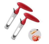 Valicaer 2Pcs Apple Corer Remover Stainless Steel Ergonomic Handle Fruit Core Extractor Tool for Apples Pears Bell Peppers Easy to Operate Clean for Kitchen Use(Red)