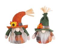 Valicaer 2pcs Autumn Gonk Gnomes Plush Fall Thanksgiving Gnome Decor, Hangable Thanksgiving Gonk Plush Faceless Dwarf Harvest Doll, Maple Leaves Thanksgiving Gnome Orange Autumn with Beard Braid Doll