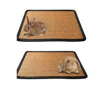 Valicaer 2PCS Rabbit Cooling Mat, Small Animal Cooling Pad, 50x40cm Summer Rattan Cooling Plate for Bunny Guinea Pig Chinchilla Hamster & Puppy, Breathable Plant Fiber Cool Bed