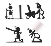 Valicaer 4Pcs Ant Toilet Roll Holder,Novelty Toilet Roll Holder,Black Toilets Roll Holders Free Standing Tissue Holders for Home Decor Bathroom Kitchen