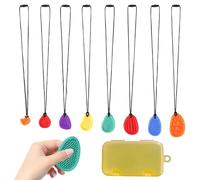 Valicaer 8Pcs Sensory Stones - Silent Fidget Toys for Kids & Adults, Calming Stress Relief Tools for Autism and Anxiety, Perfect Fidgets for School and Workplace (0range)