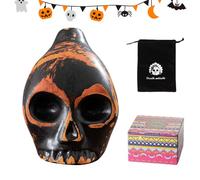 Valicaer Aztec Death Whistle, Skull Scream Whistle for Halloween Loudest 125+ Decibel Authentic Human Sounding Screams Perfect for Camping & Self Defense-Gifts For Who Have Everything (Orange)