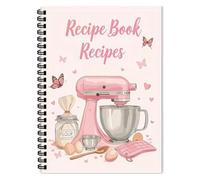 Valicaer Blank Recipe Book to Write Recipe Book for Own Recipes Diary Journal Personalised Recipes Book,Gift for Family Food Cooking Lovers,Size A5(Pink,5.4" × 8.5")